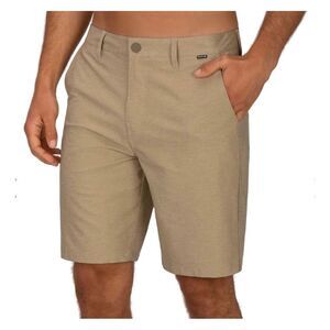 Hurley Khaki Tan Cotton Twill Chino Classic Walking Shorts - Size 30